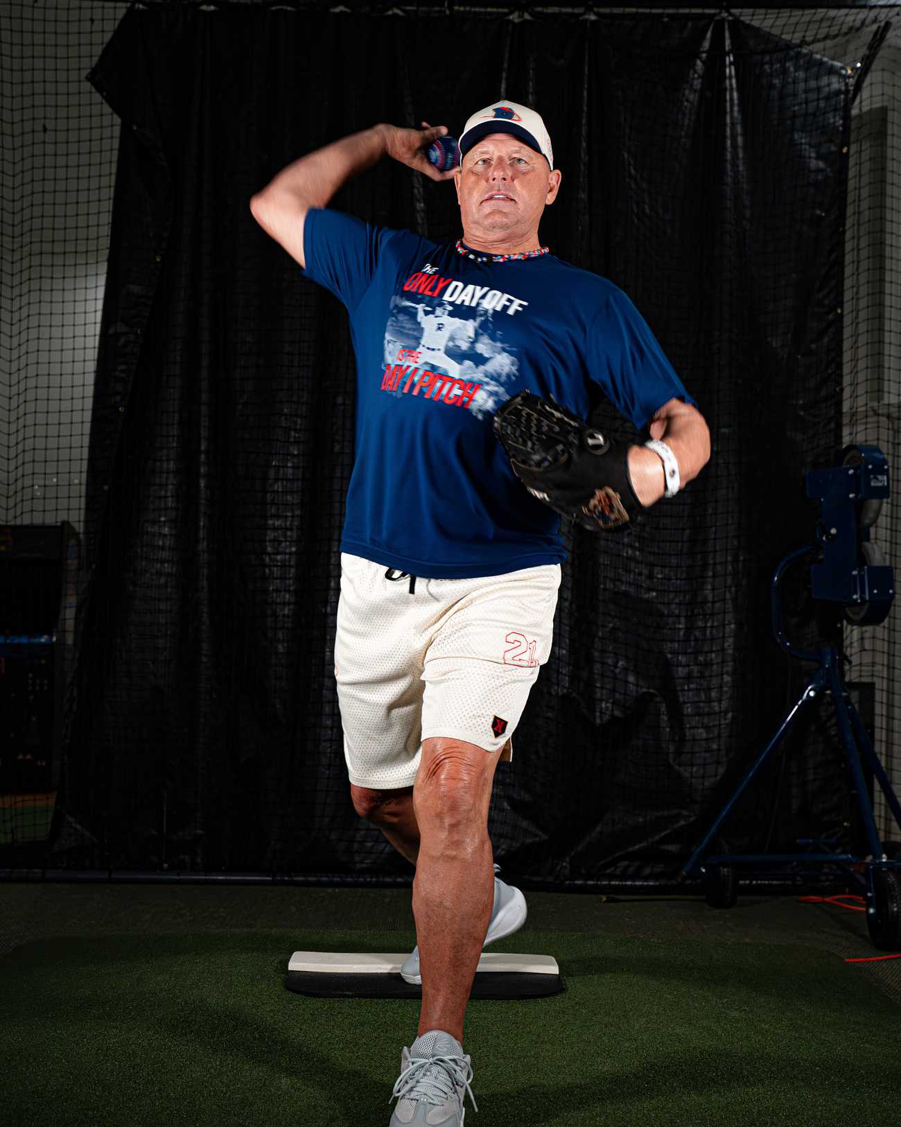 Pitchers Only Rocket Performance Tee Navy - product lifestyle photo