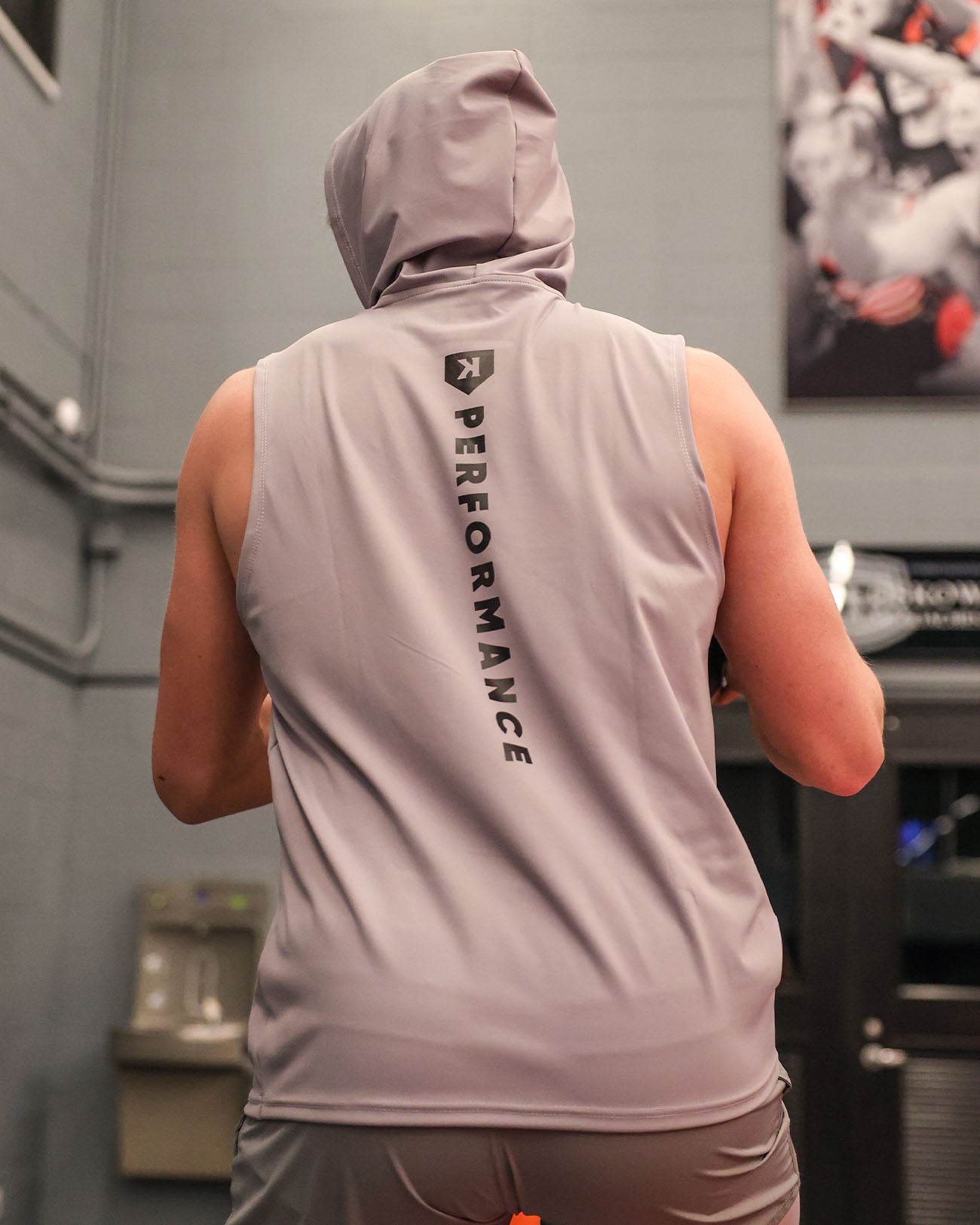 Gray Sleeveless Performance Hoodie