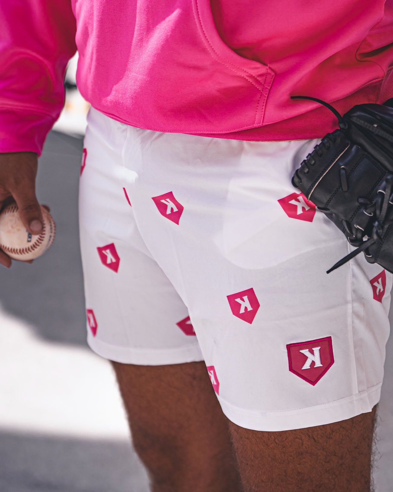 White Pinktober Allover Training Shorts