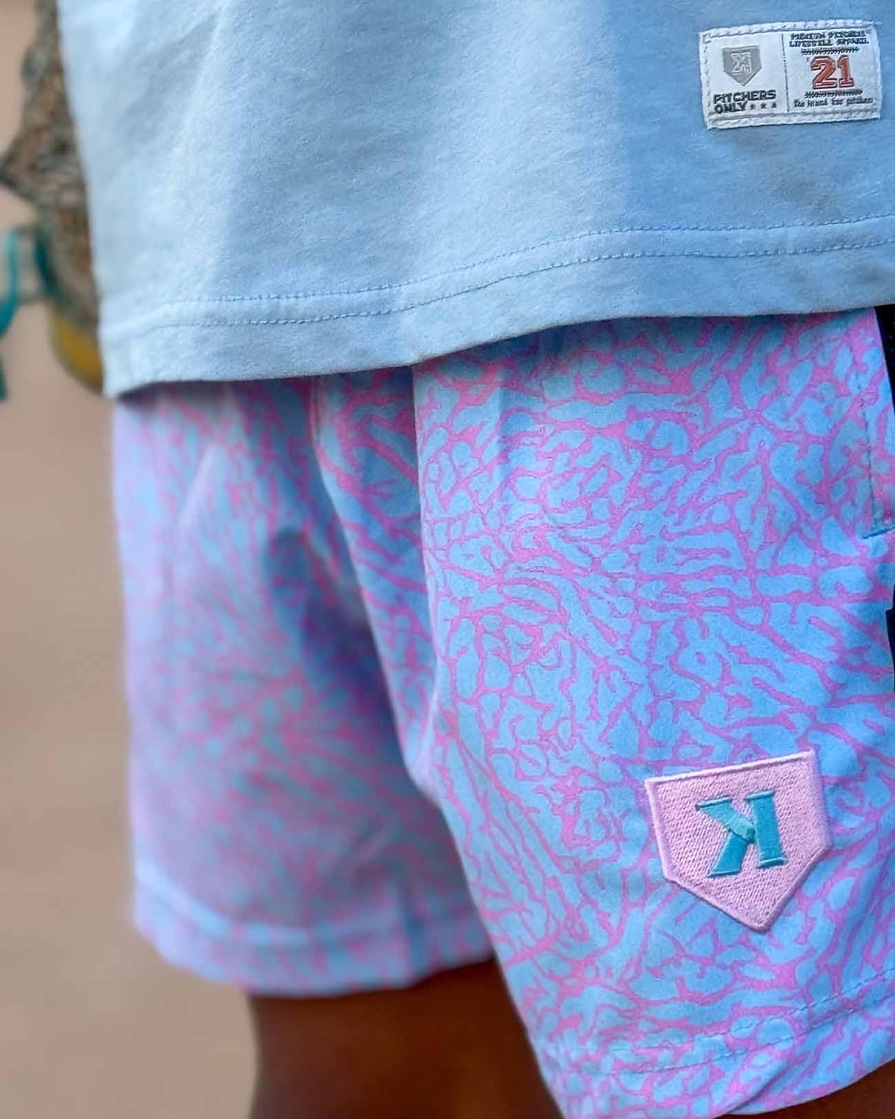 Cotton Candy Elephant Print Shorts - Pitchers Only