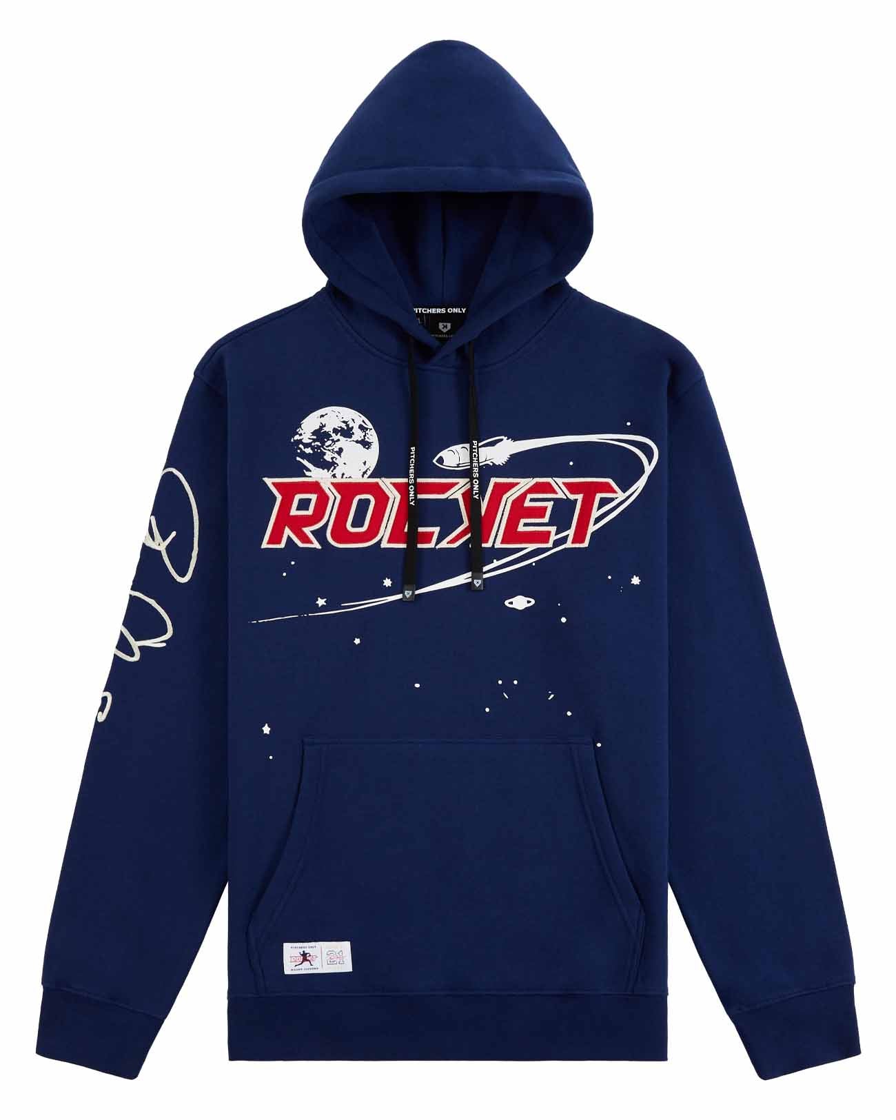 Pitchers Only YOUTH Rocket Hoodie Navy - lifestyle photo