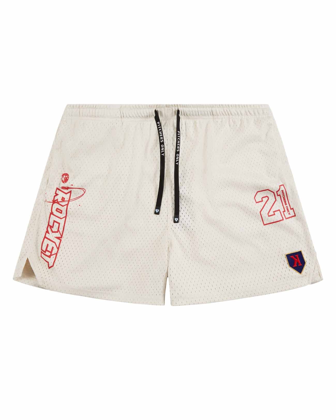 Pitchers Only Rocket Mesh Shorts White - lifestyle photo