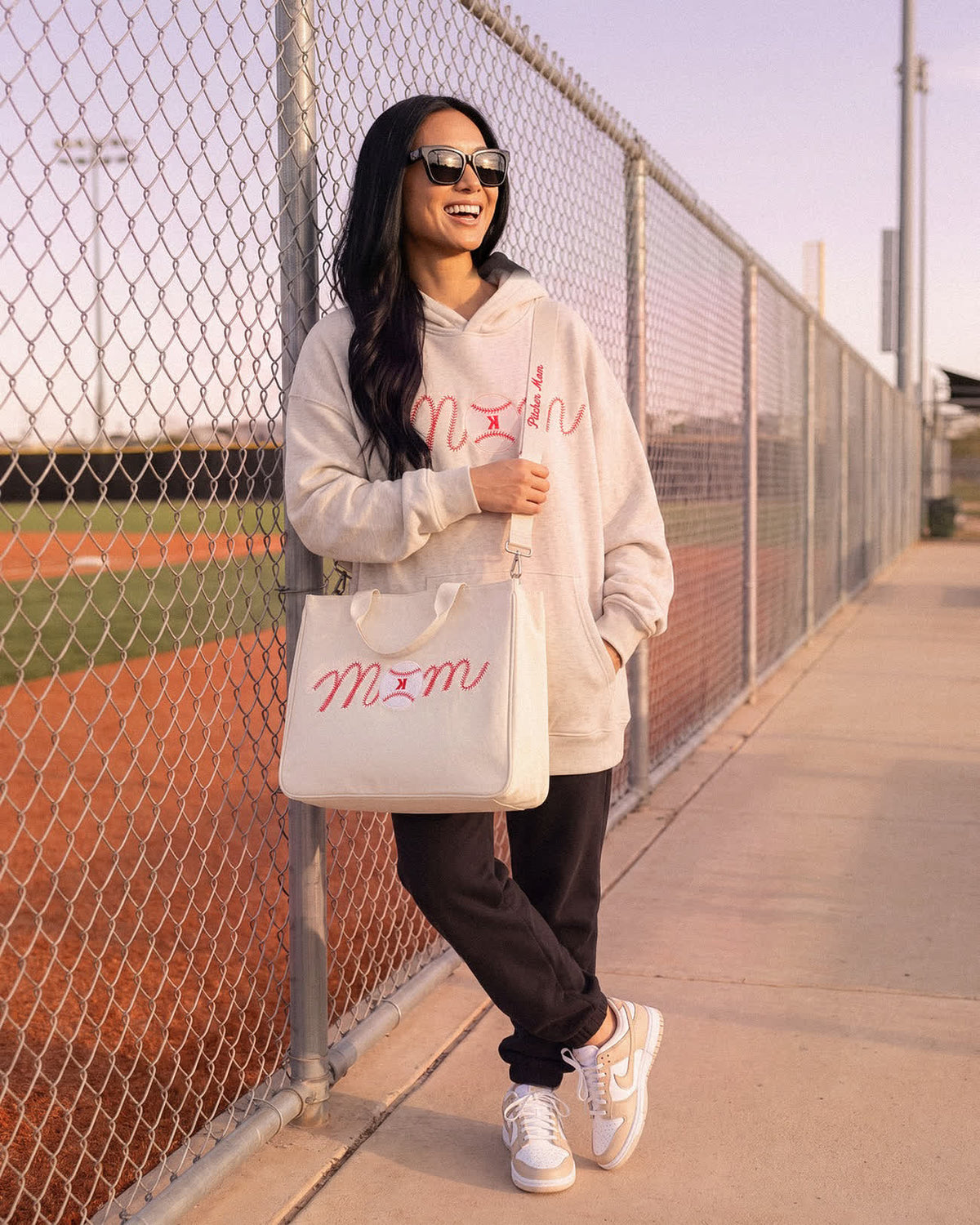 Mom Baseball Stitch Tote - Lifestyle - Pitchers Only