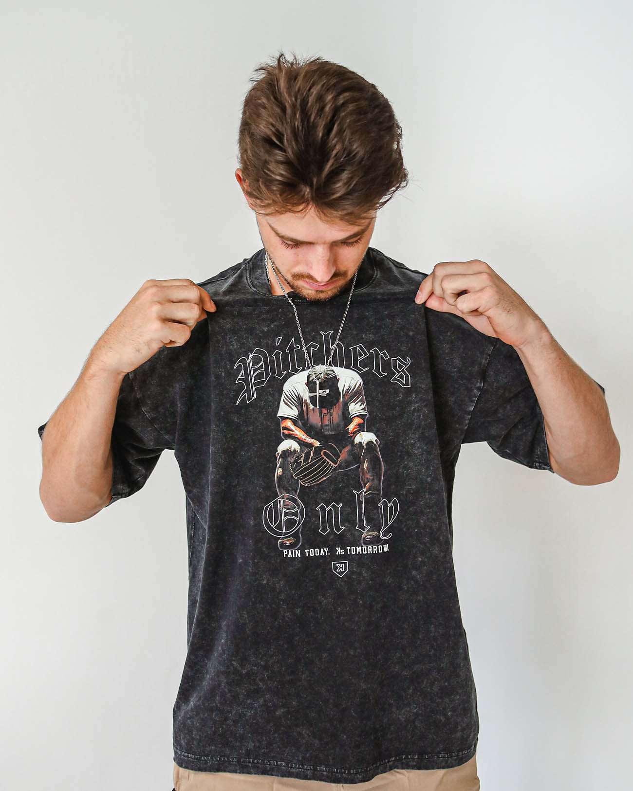 Pain Now Ks Later Acid Wash Tee - Pitchers Only