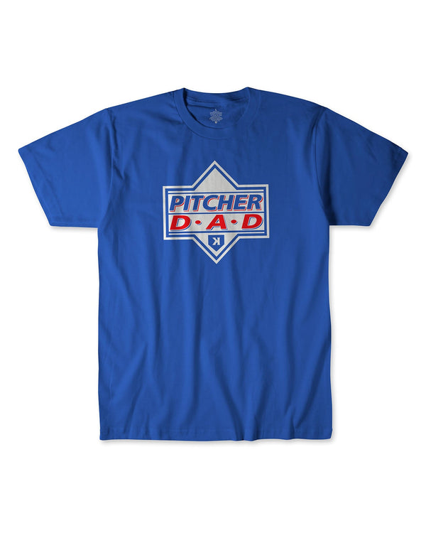 Pitchers Only Pitcher Dad Tee baseball pitcher tee - front view