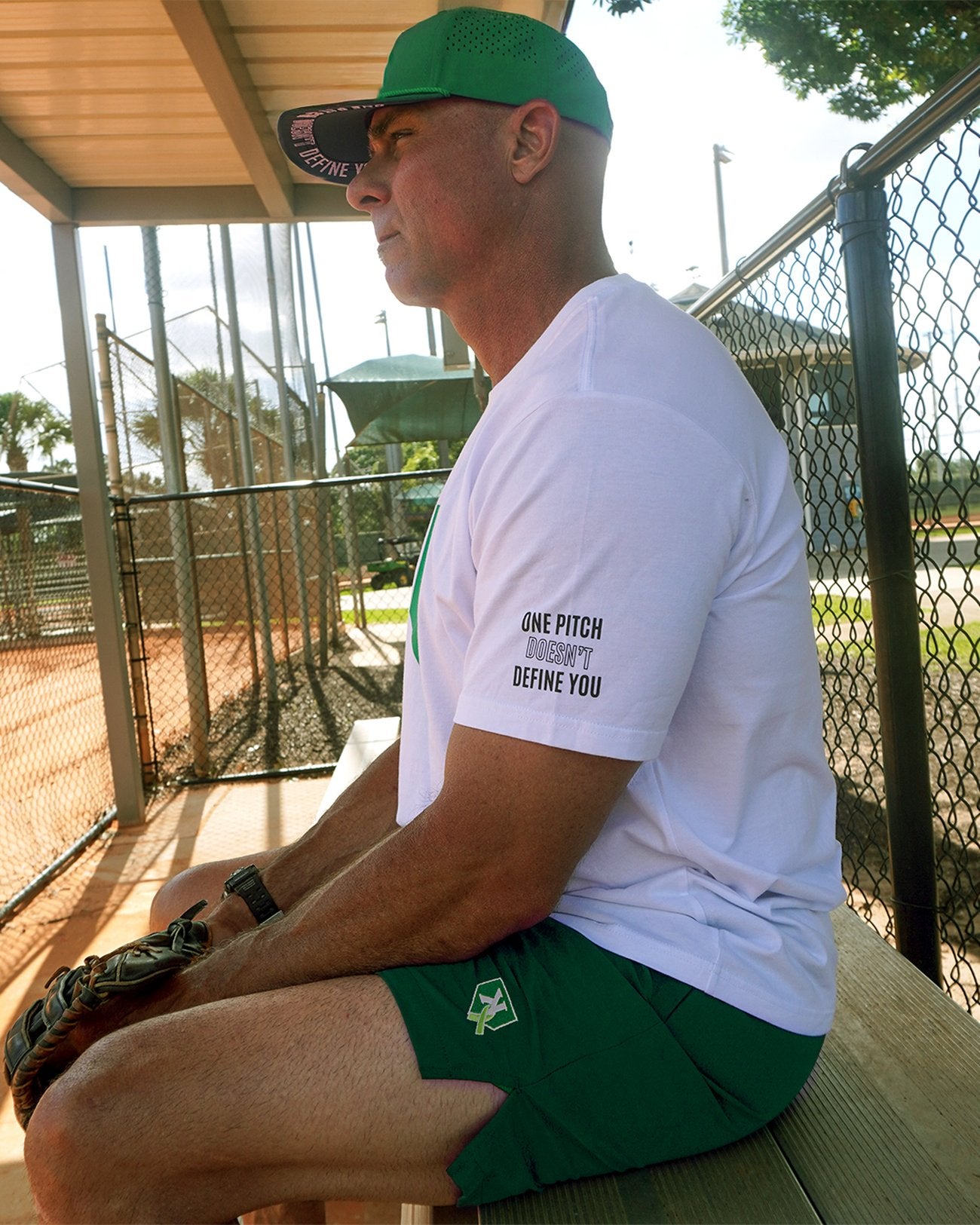 One Pitch Shorts side view showing zipper pocket and mesh lining