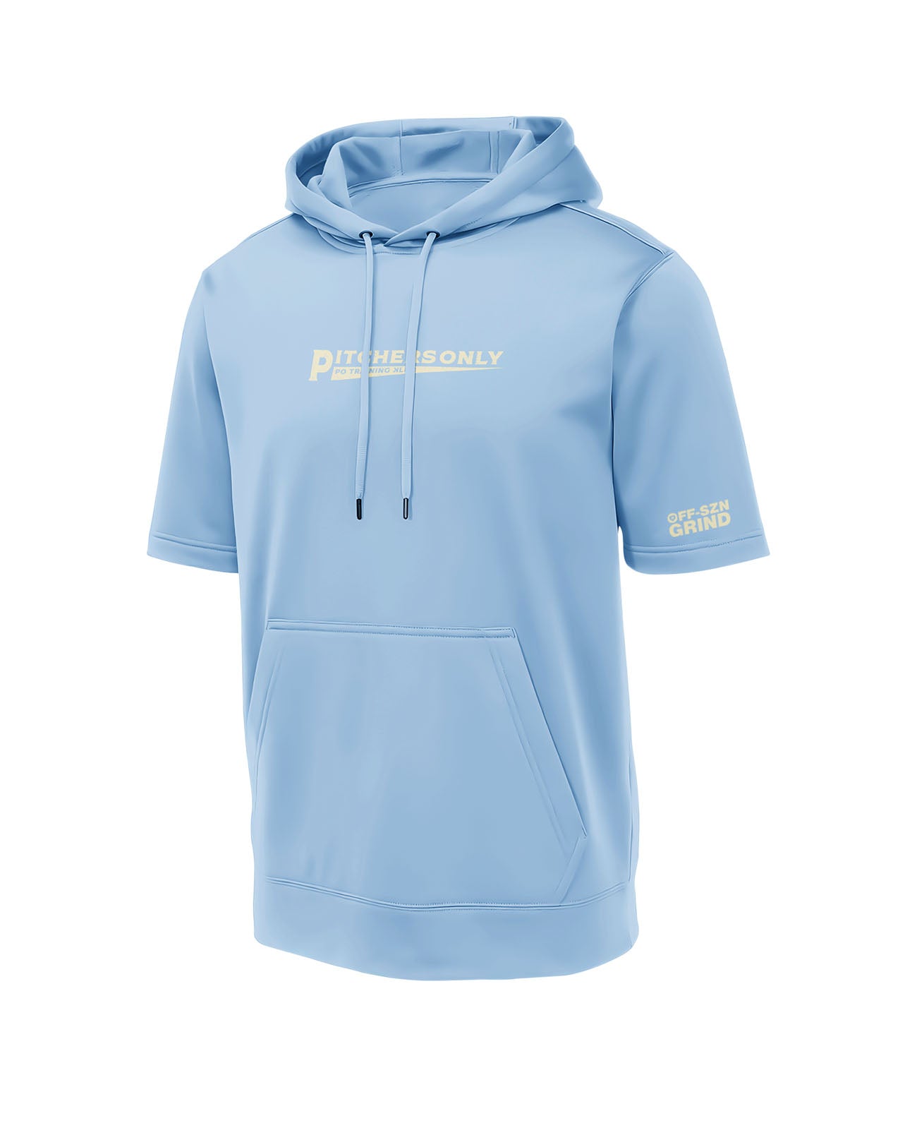 YOUTH Cream/Sky Blue Performance Short Sleeve Hoodie