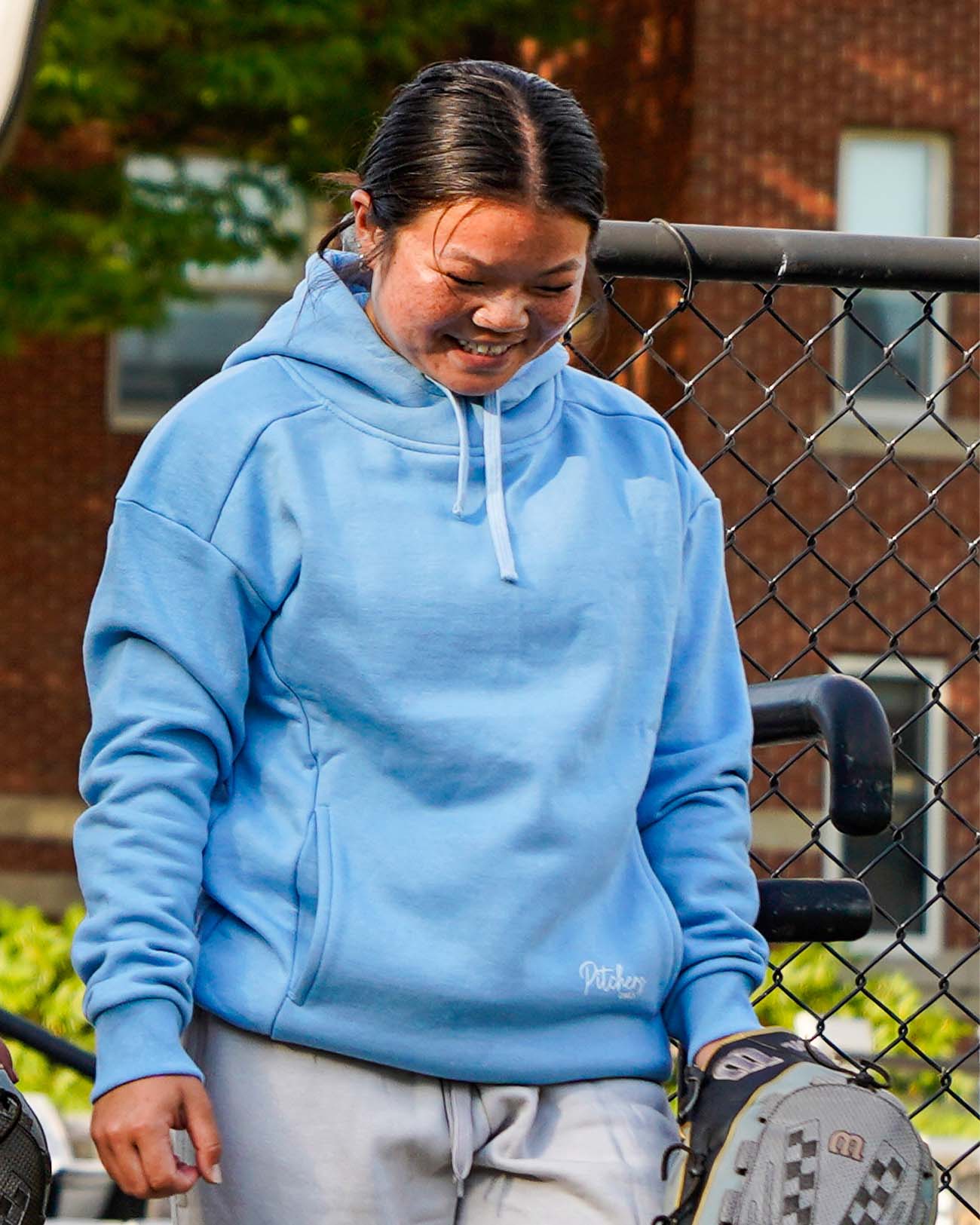 Women's Softball Sky Blue Hoodie - Pitchers Only