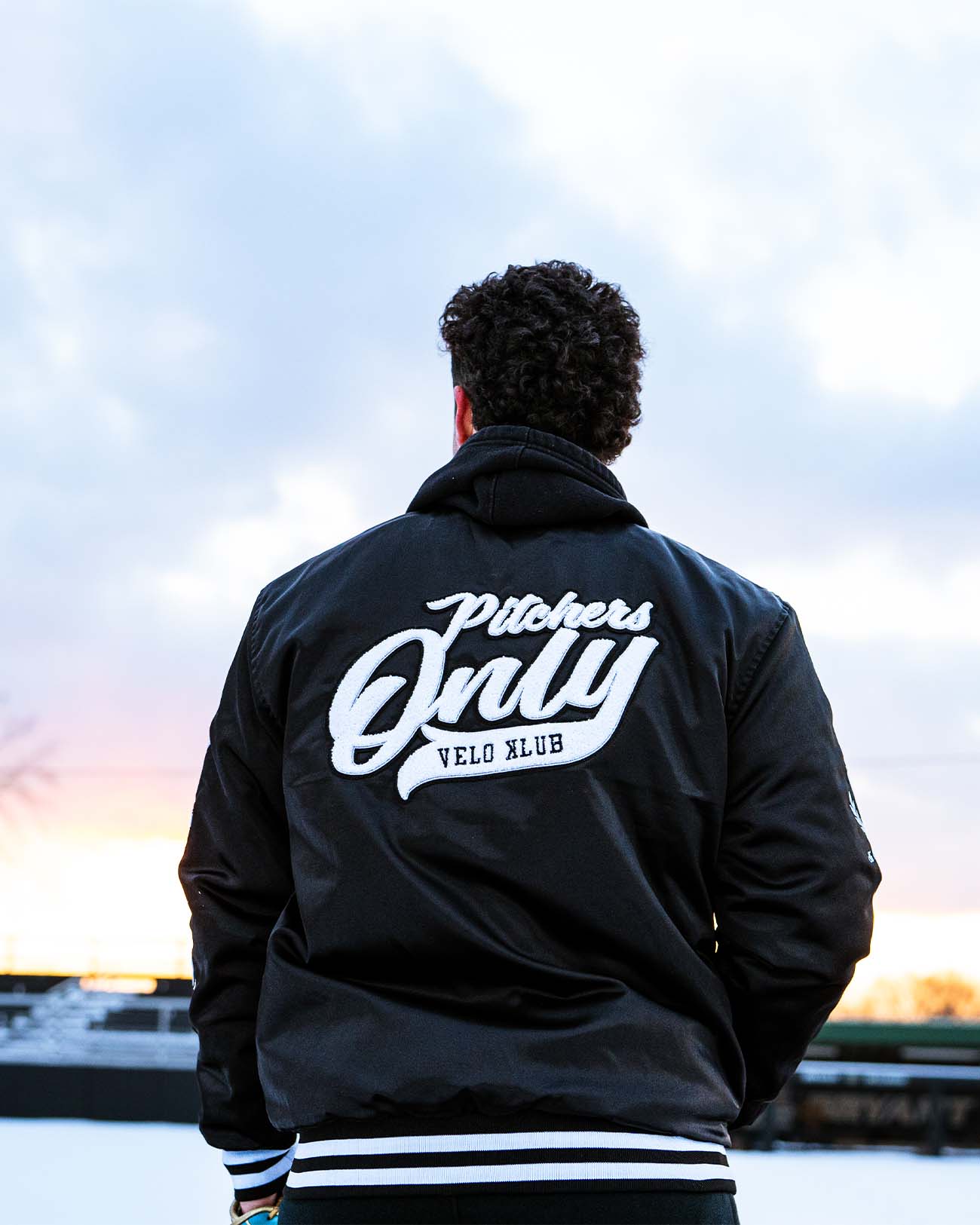 YOUTH Black Velo Klub Bullpen Jacket - Pitchers Only