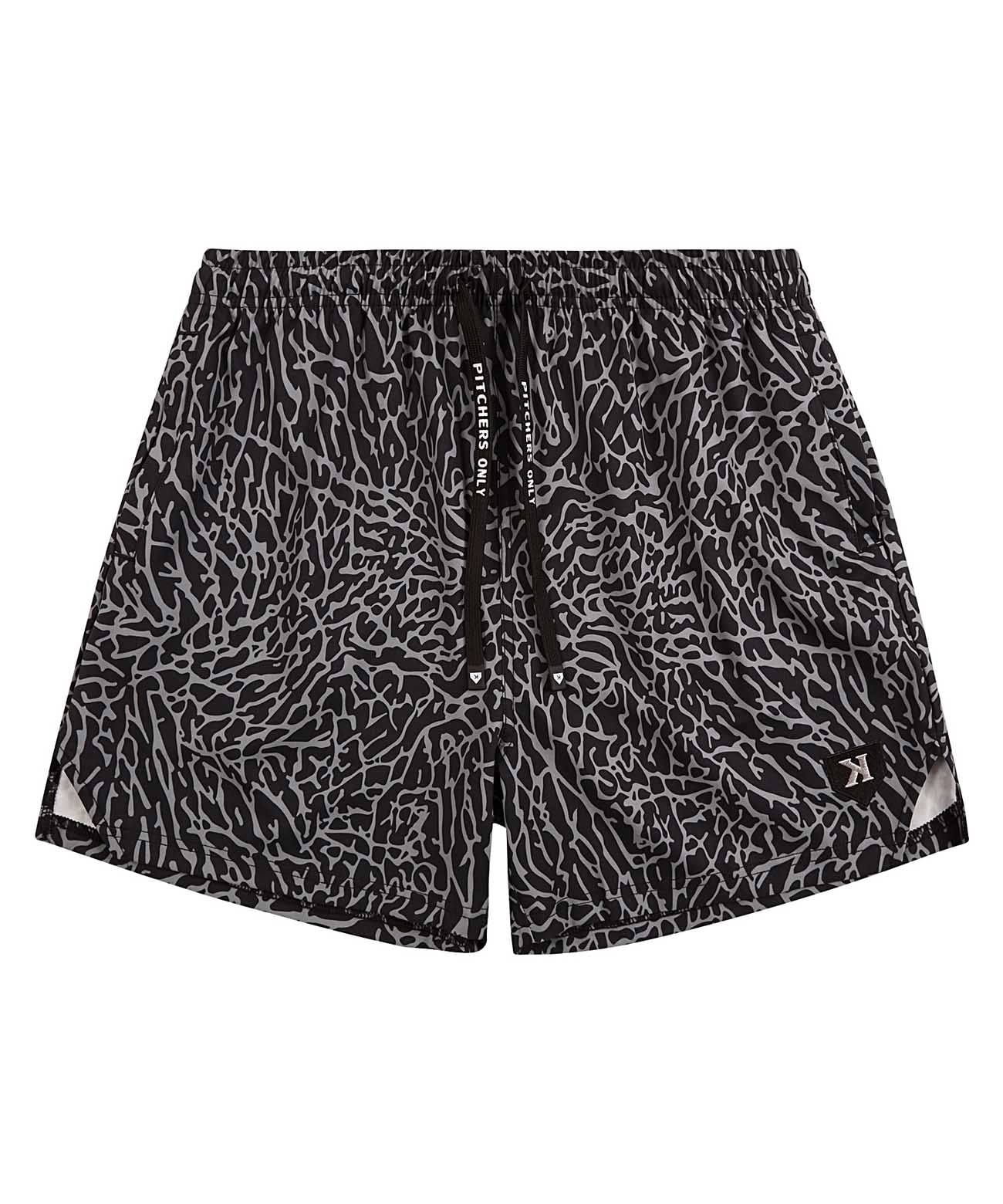 Black/Gray Elephant Print Training Shorts - Pitchers Only
