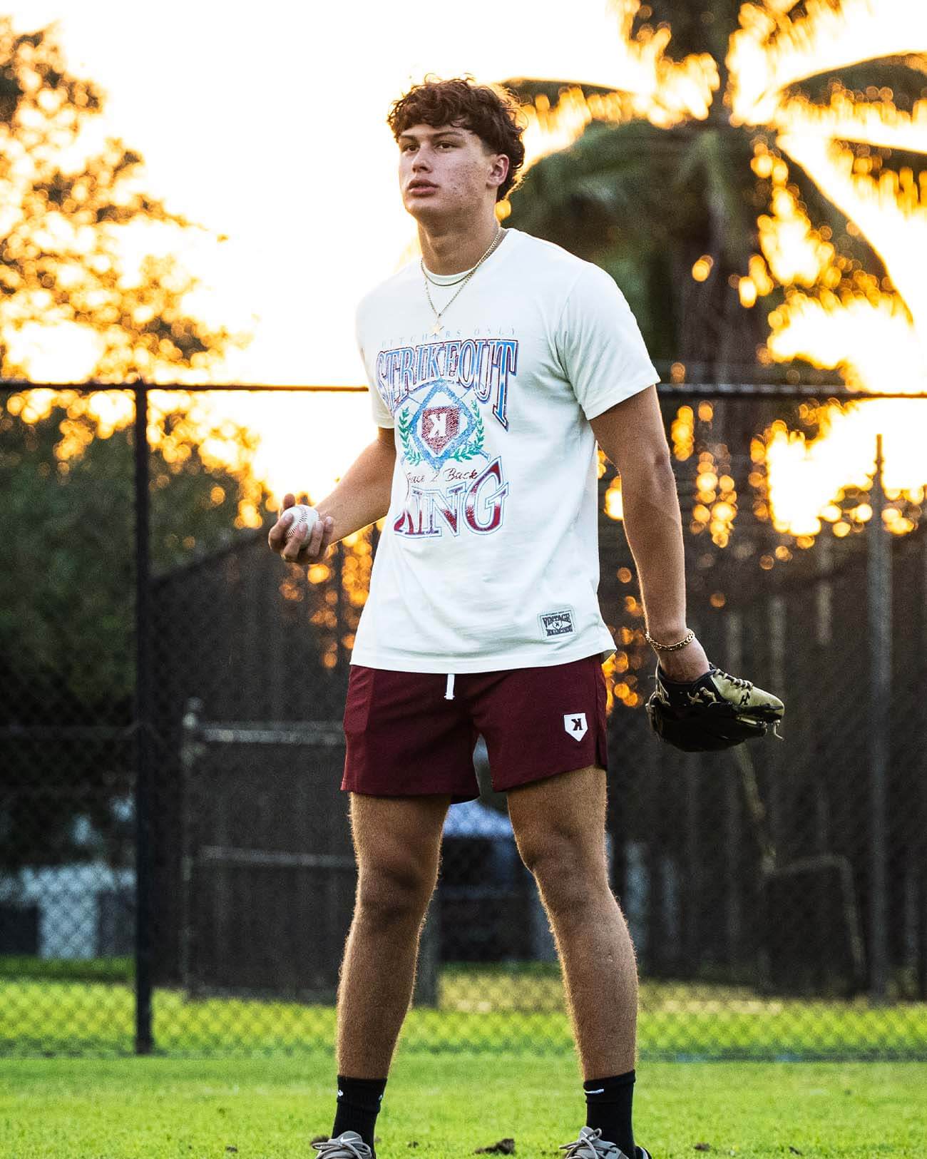 YOUTH Burgundy Training Shorts - Pitchers Only