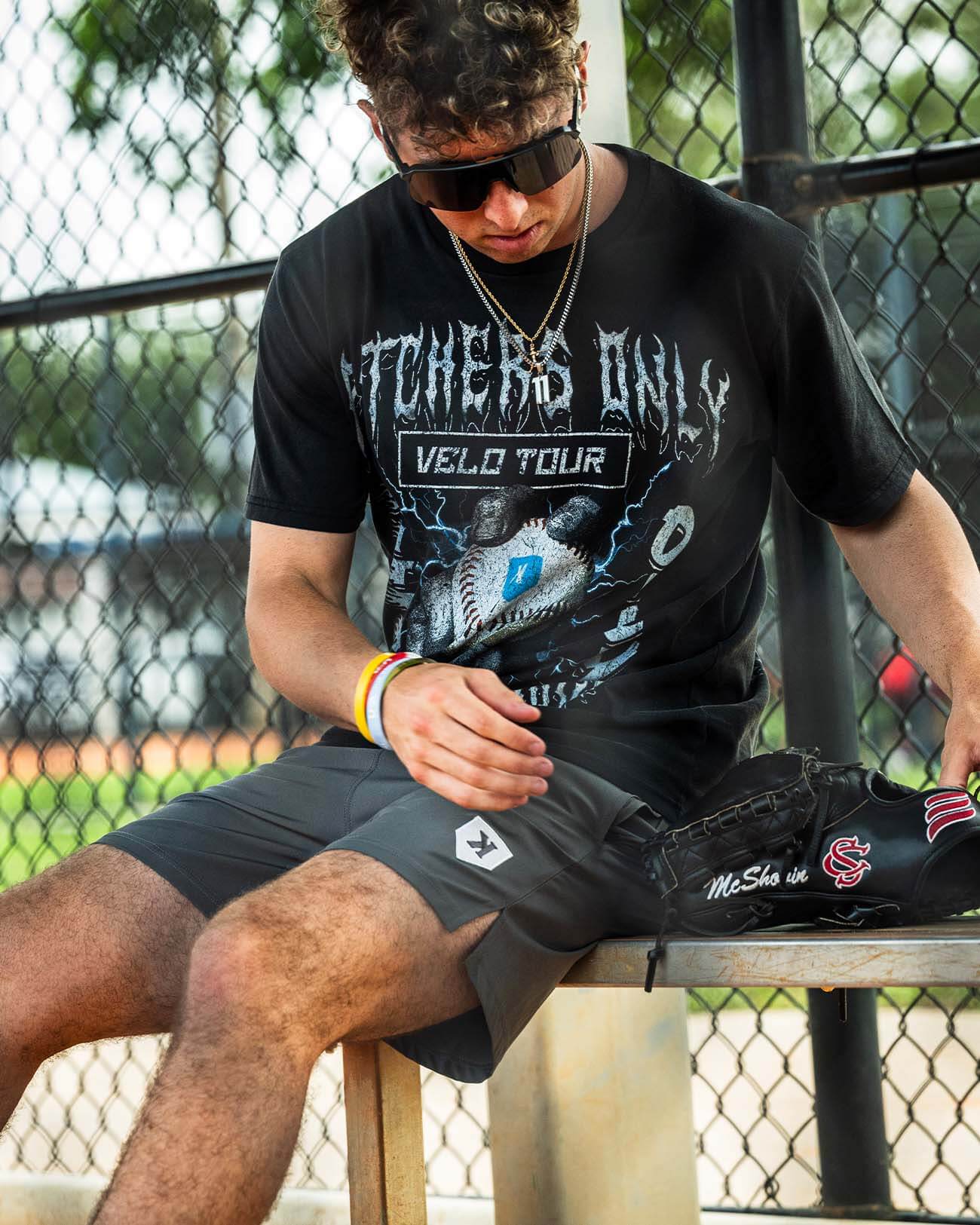 YOUTH Charcoal Training Shorts - Pitchers Only