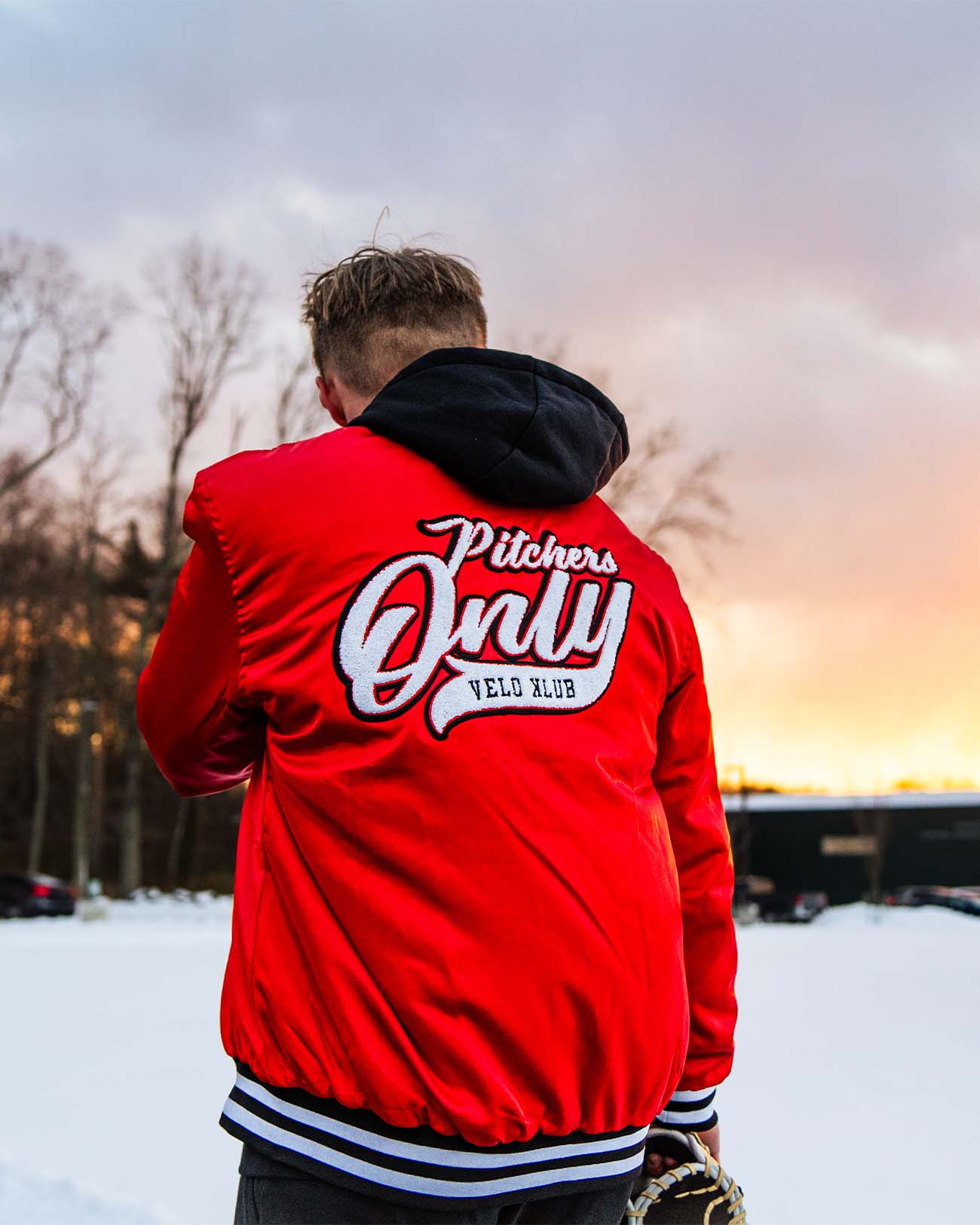 YOUTH Red Velo Klub Bullpen Jacket - Pitchers Only