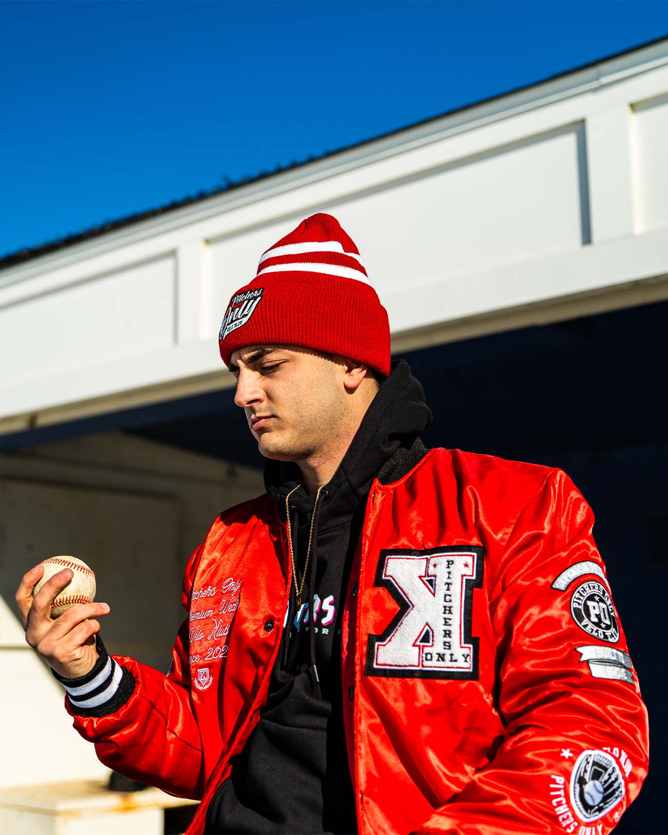 YOUTH Red Velo Klub Bullpen Jacket - Pitchers Only