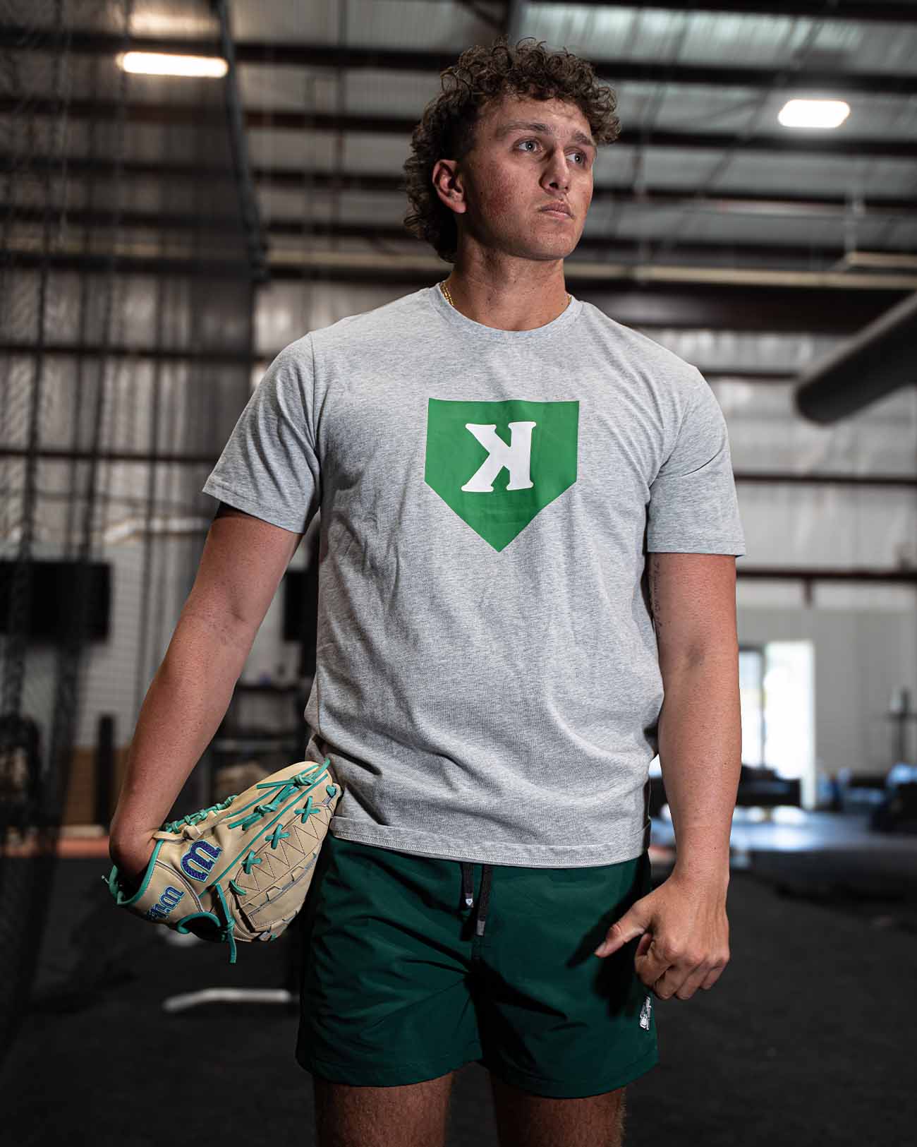 Pitchers Only Shamrock Tee baseball pitcher tee - side angle