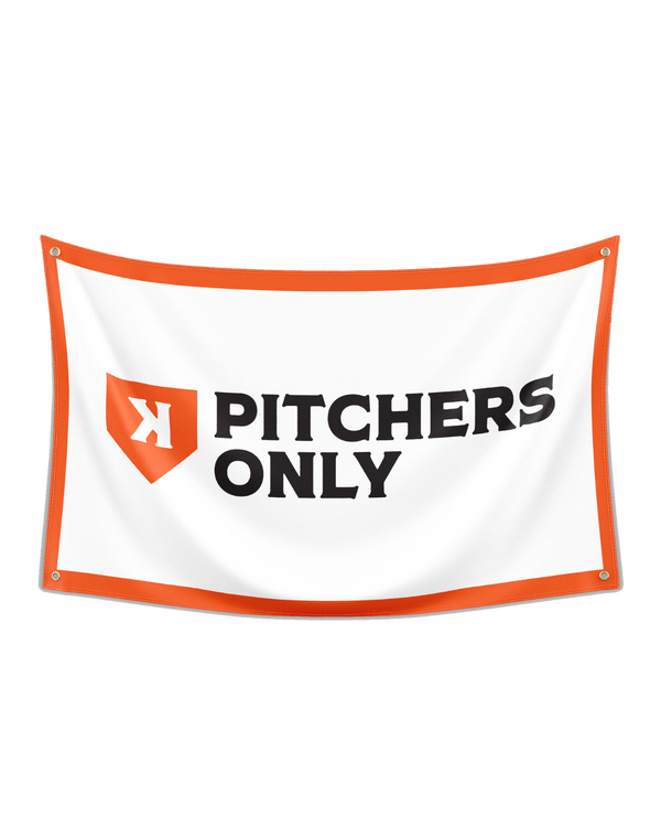 Pitchers Only Flag baseball pitcher flag - front view