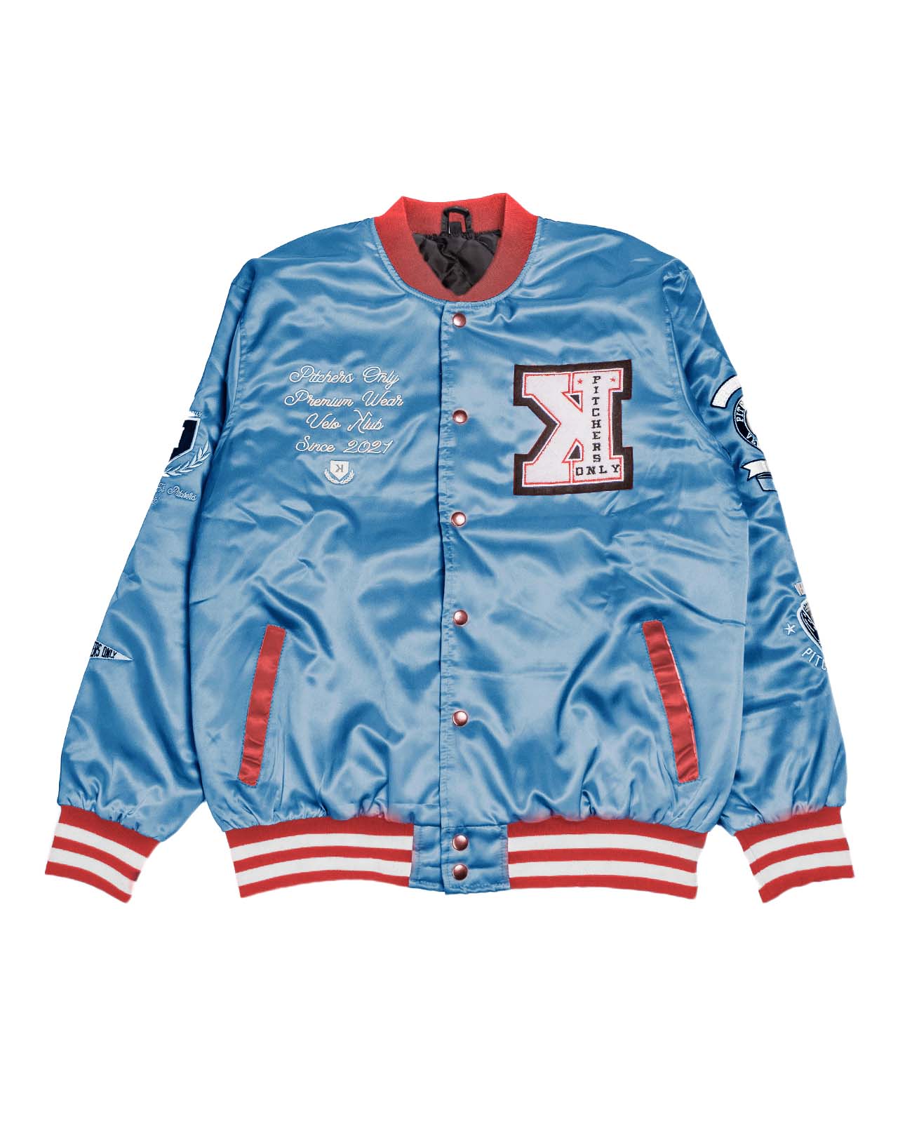 Sky Blue/Red Velo Klub Bullpen Jacket