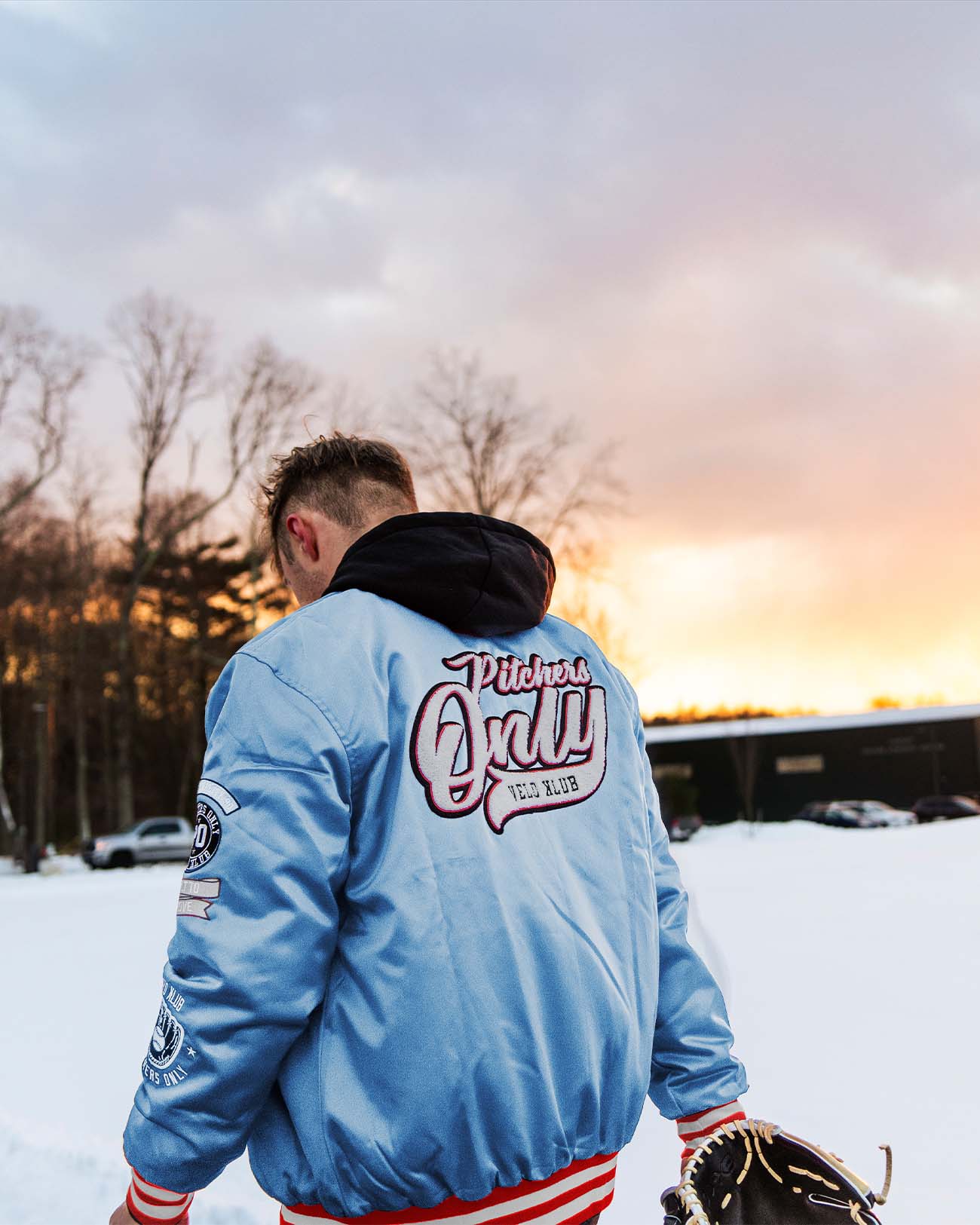 Sky Blue/Red Velo Klub Bullpen Jacket