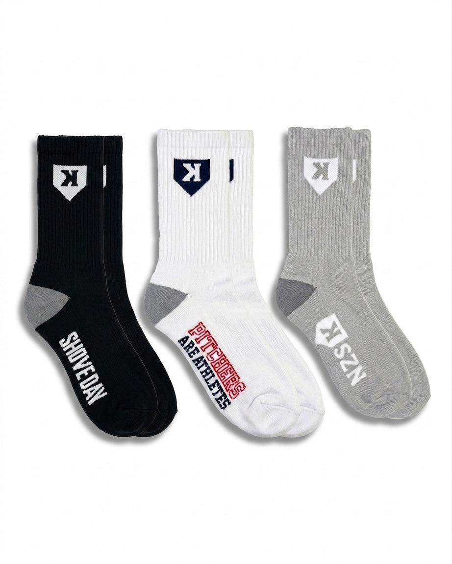 Pitchers Only 3-Pack Trainer Socks