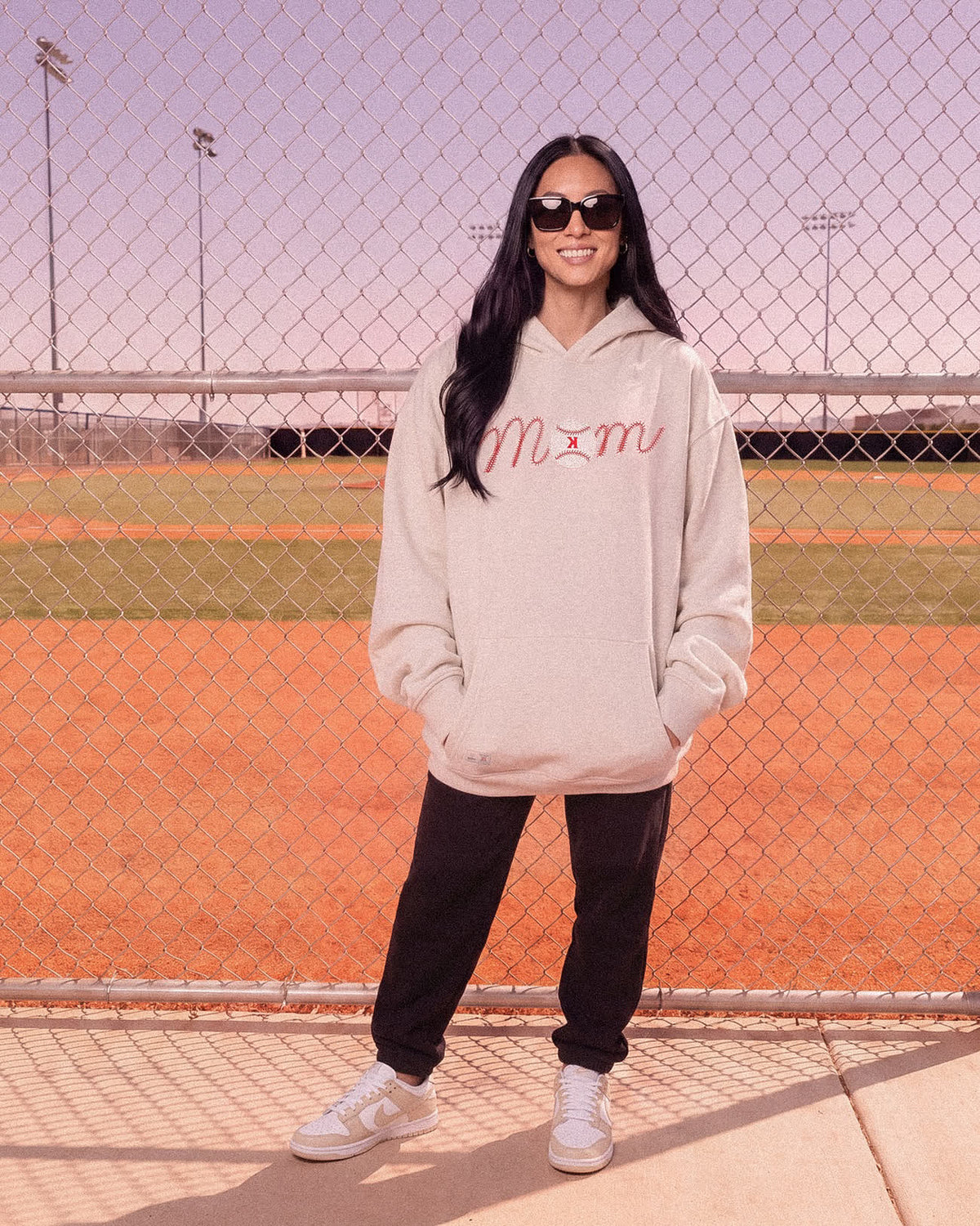 Mom Baseball Stitch Hoodie - Lifestyle - Pitchers Only