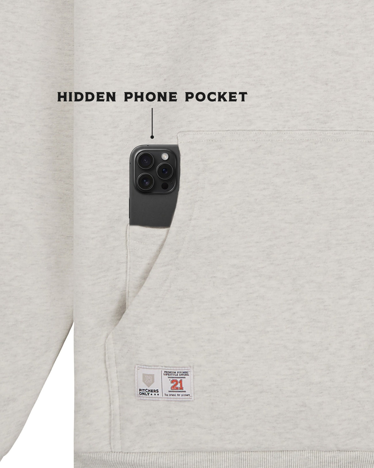 Mom Baseball Stitch Hoodie - Hidden Phone Pocket - Pitchers Only