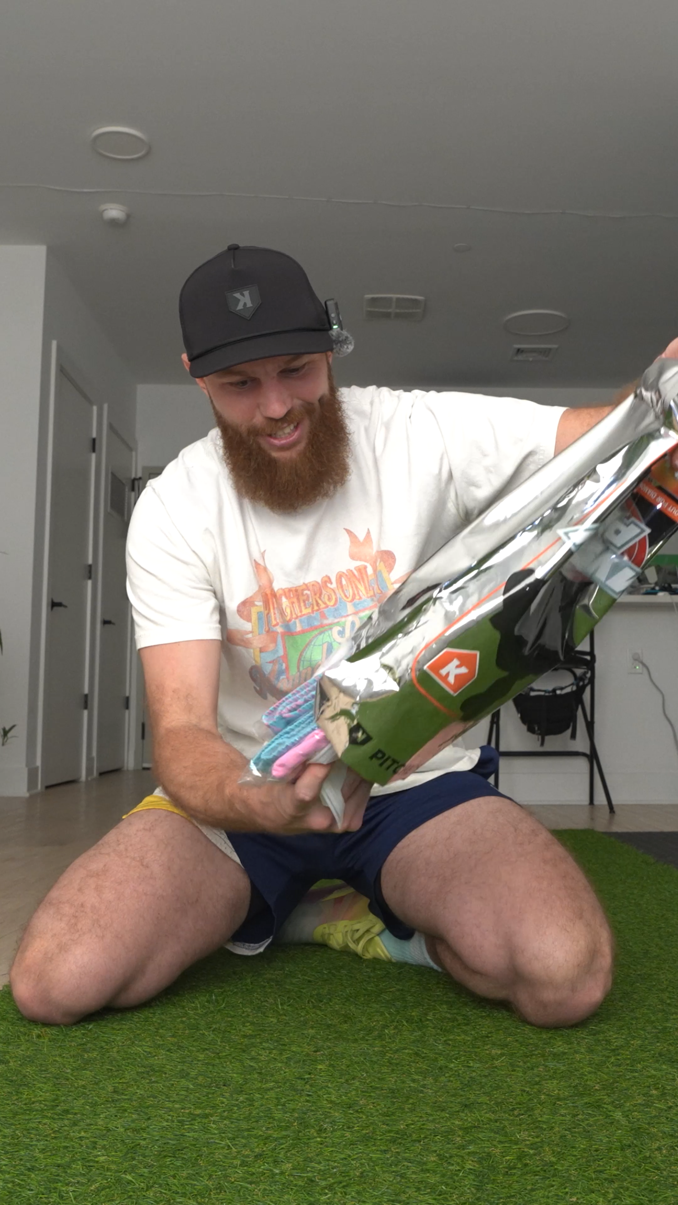 Pitchers Only Mystery Pack being opened, sealed gear inside