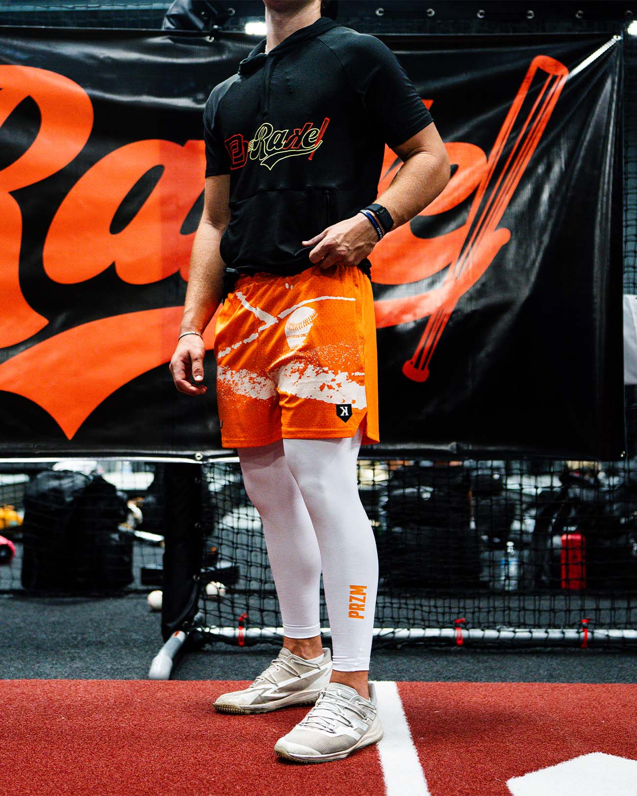 Youth Pitchers Rake Orange Training Shorts - Pitchers Only