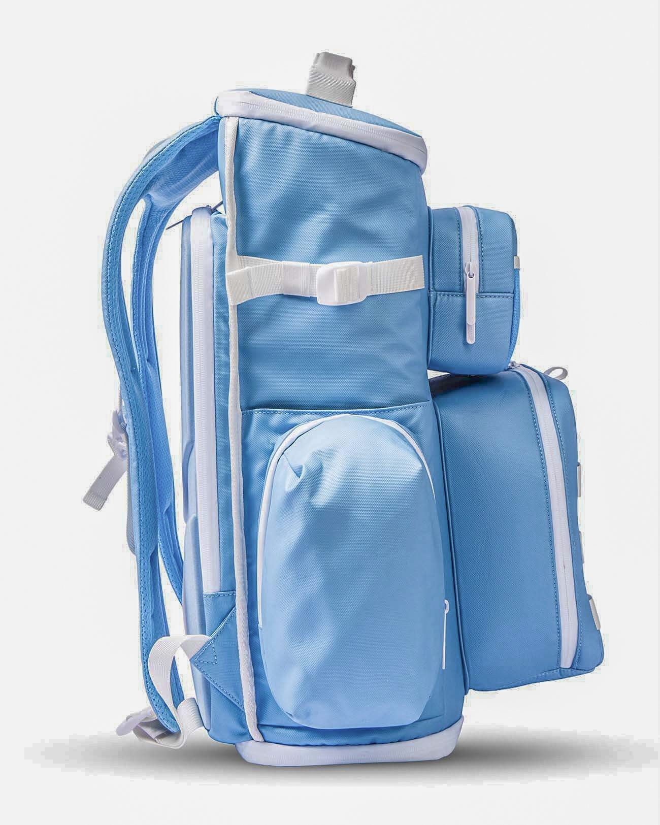 Shove Day Bag - Sky Blue baseball pitcher gear - detail closeup