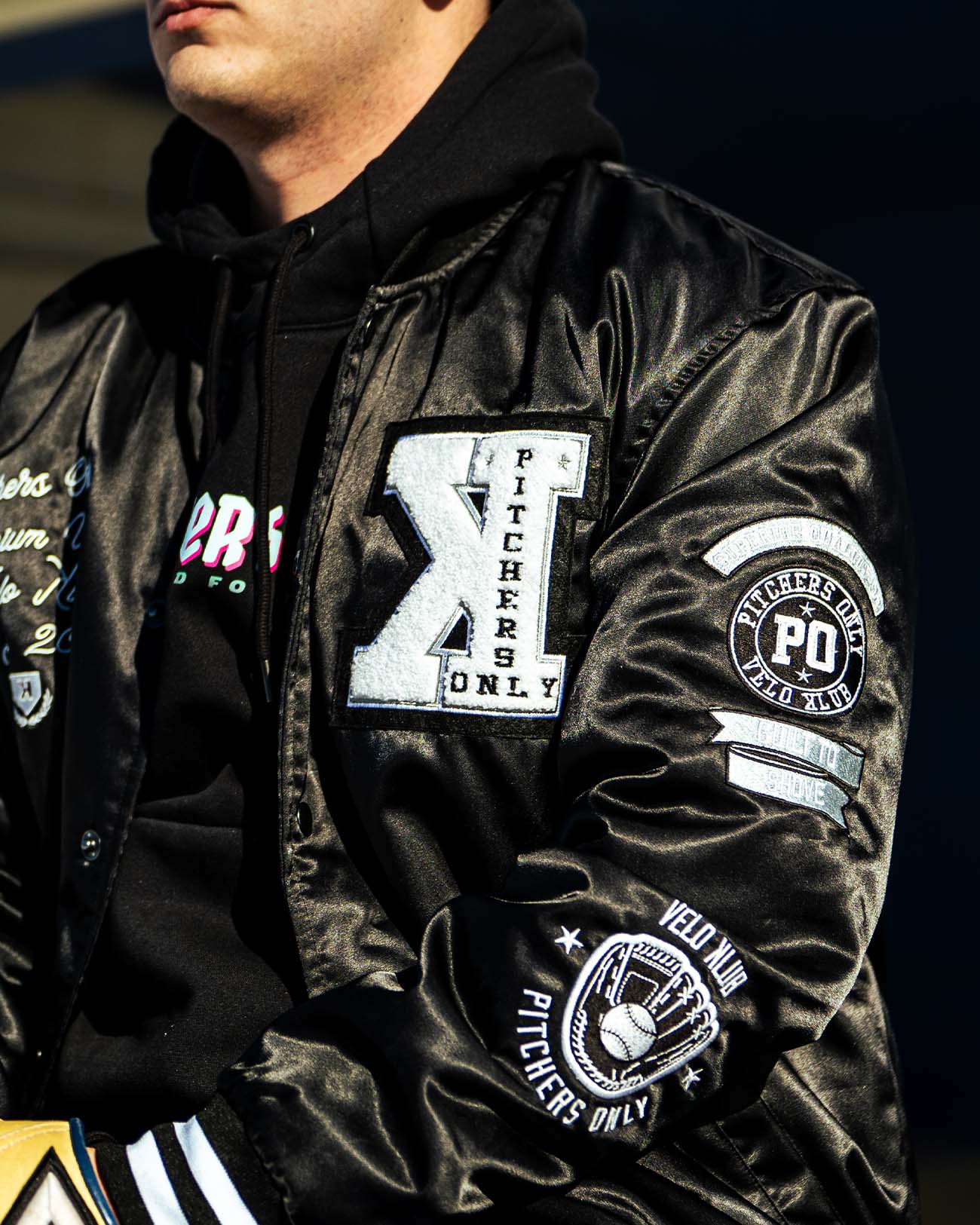 YOUTH Black Velo Klub Bullpen Jacket - Pitchers Only
