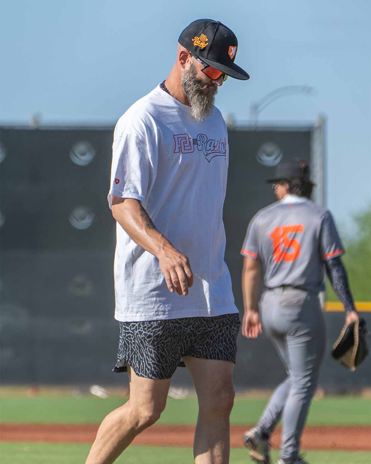Black/Gray Elephant Print Training Shorts - Pitchers Only