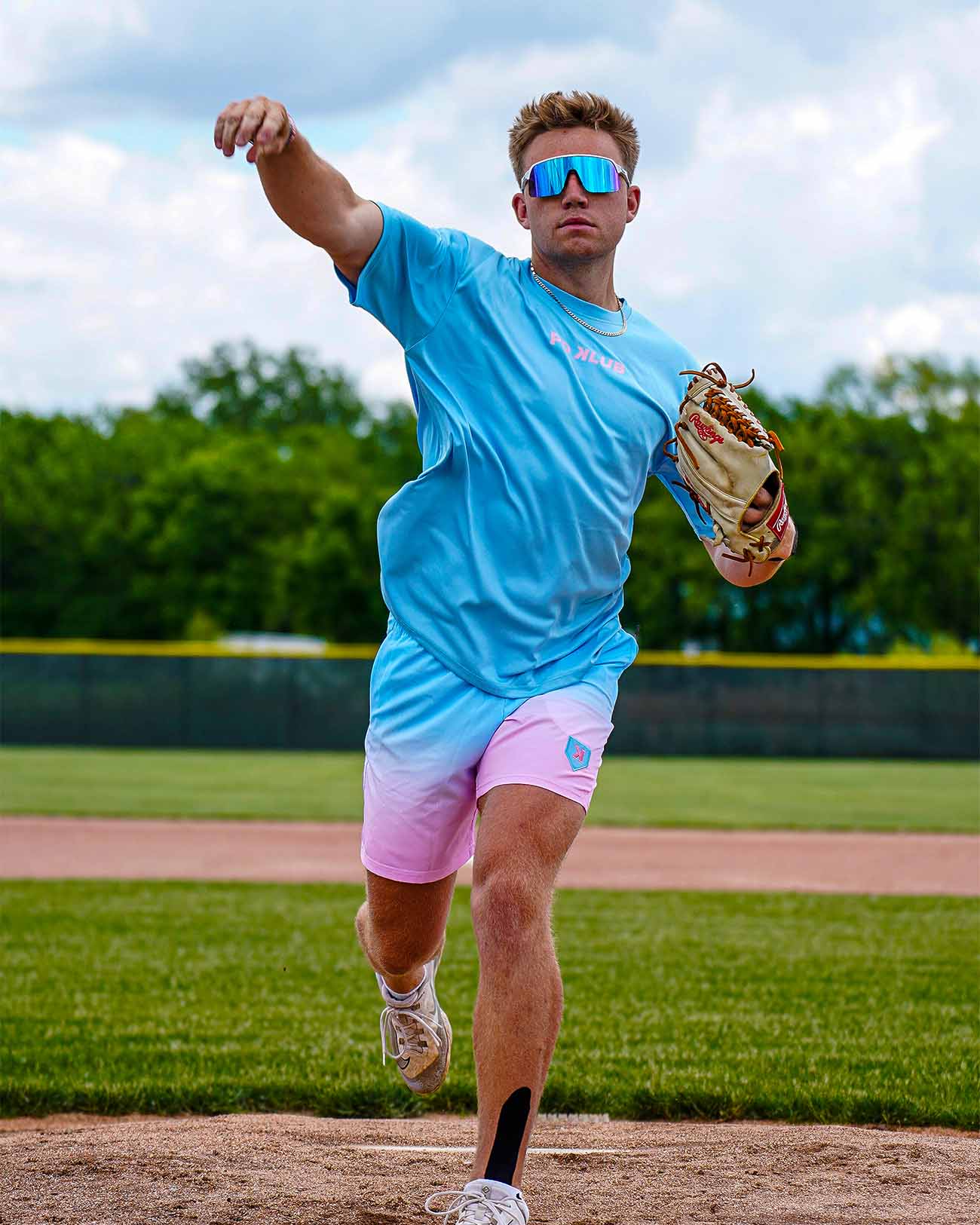 Youth Cotton Candy Gradient Baseball Shorts | Pitchers Only