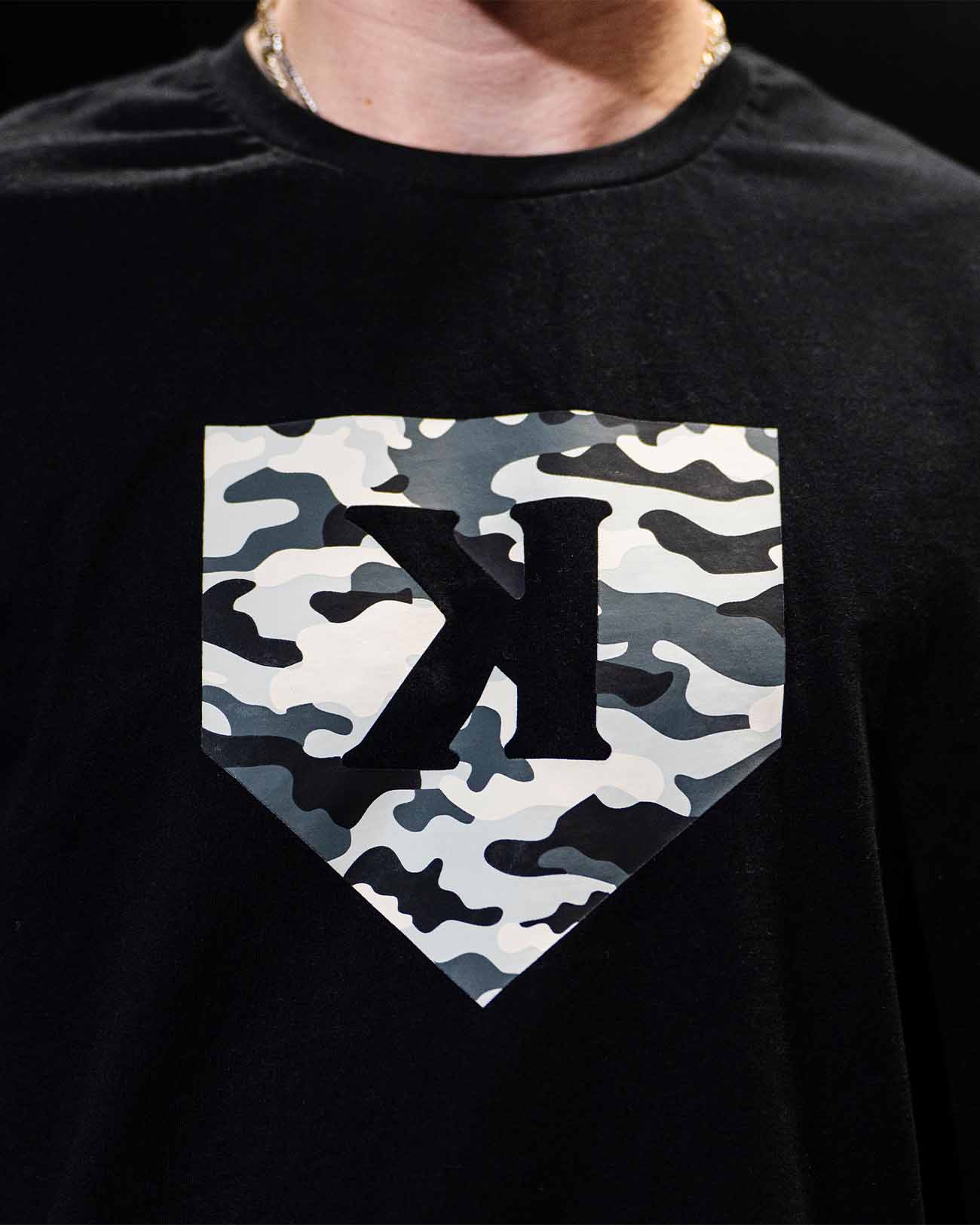 Pitchers Only Ghost Camo Tee baseball pitcher tee - side angle