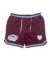 YOUTH Mesh Pinstripe Shorts - Maroon/Sky Blue - Pitchers Only