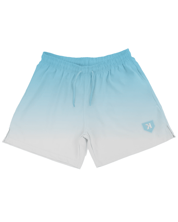 YOUTH Sky Blue/White Gradient Training Shorts - Pitchers Only