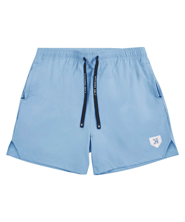 Pitchers Only University Blue Training Shorts baseball training shorts - front view